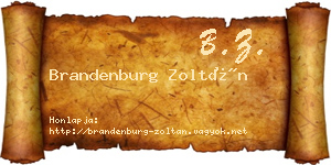 Brandenburg Zoltán névjegykártya