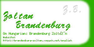 zoltan brandenburg business card